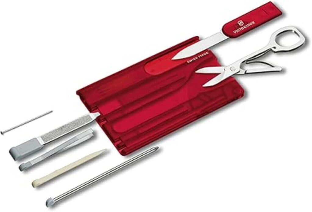 Herramienta multiusos victorinox swisscard compacta mostrando todos sus componentes